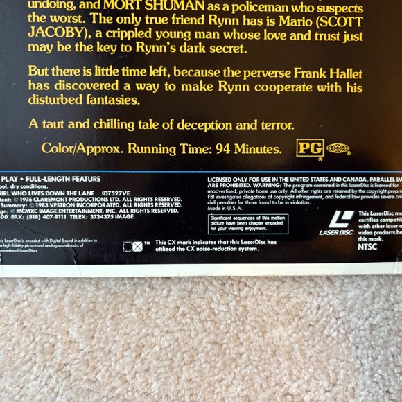 The Little Girl Who Lives Down The Lane 1976 Laserdisk Jodie Foster - Picture 4 of 6